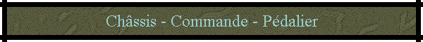 Ch�ssis - Commande - P�dalier